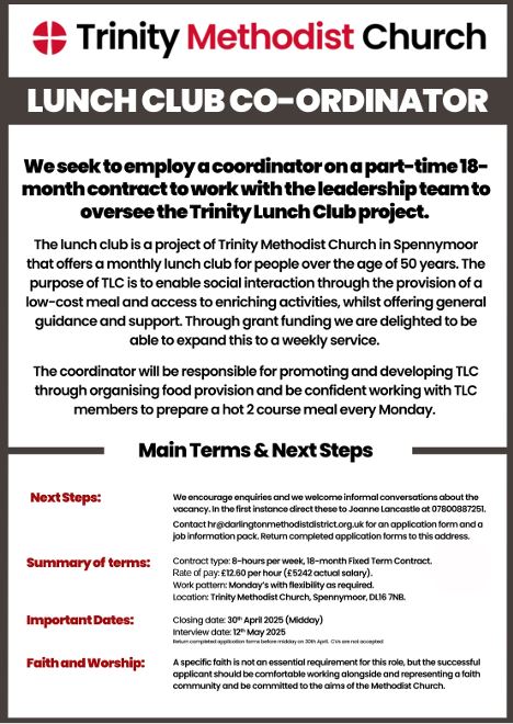 Job advert for SM